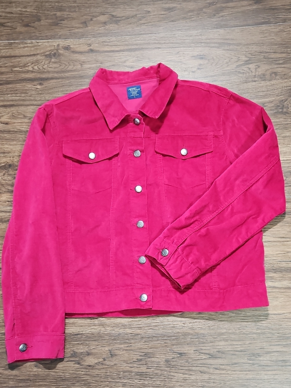 Jockey Hot Pink Stretch Corduroy Jacket Women's L